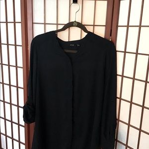 Apt. 9 sheer black no collar blouse. Size M.